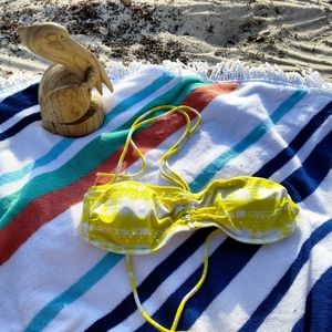 OP Bikini Swim Top Yellow Tie Dye Sequin Halter